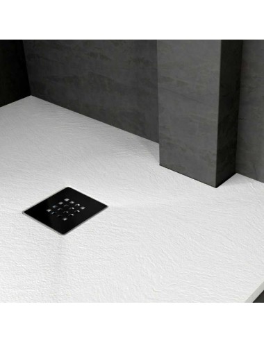 Piatto doccia in solid surface effetto pietra bianco 80x140