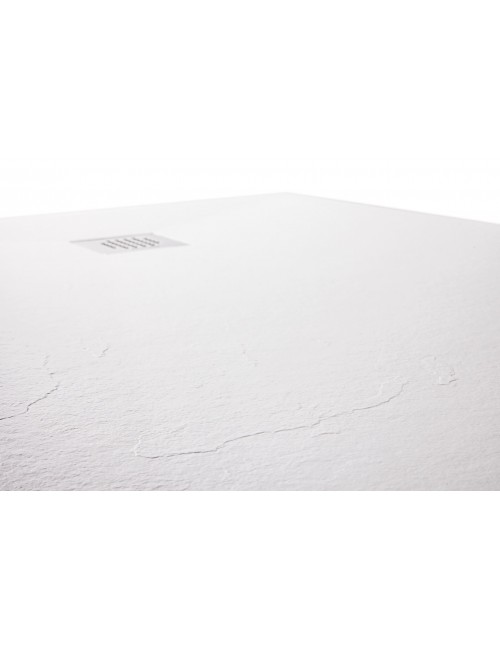 Piatto doccia effetto pietra in Restone bianco H2,5 80x140